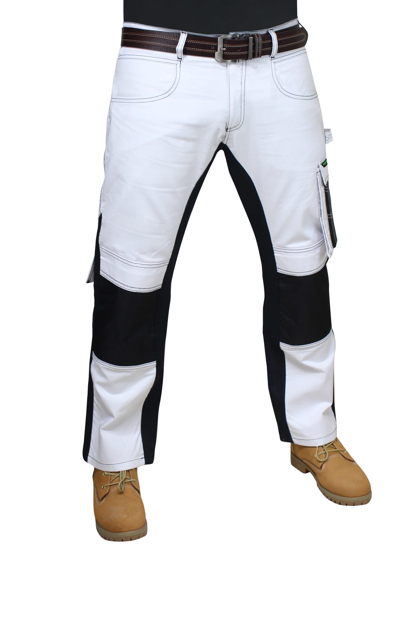 Hashoob Men's White Painter Work Trousers Multi Pocket Decorators