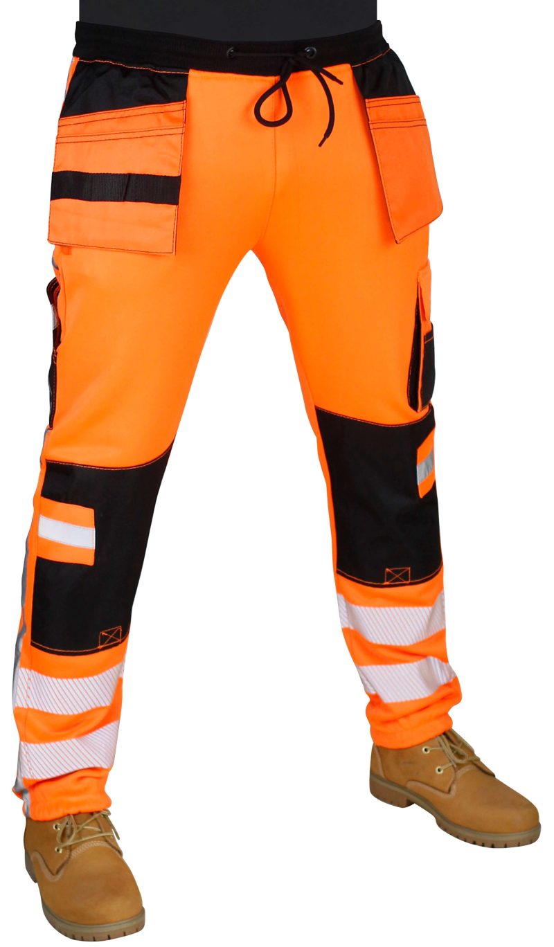 Men's Hi Viz Work Trousers Jogger Hi Vis Cargo Multi Pocket Trousers Workwear Pants